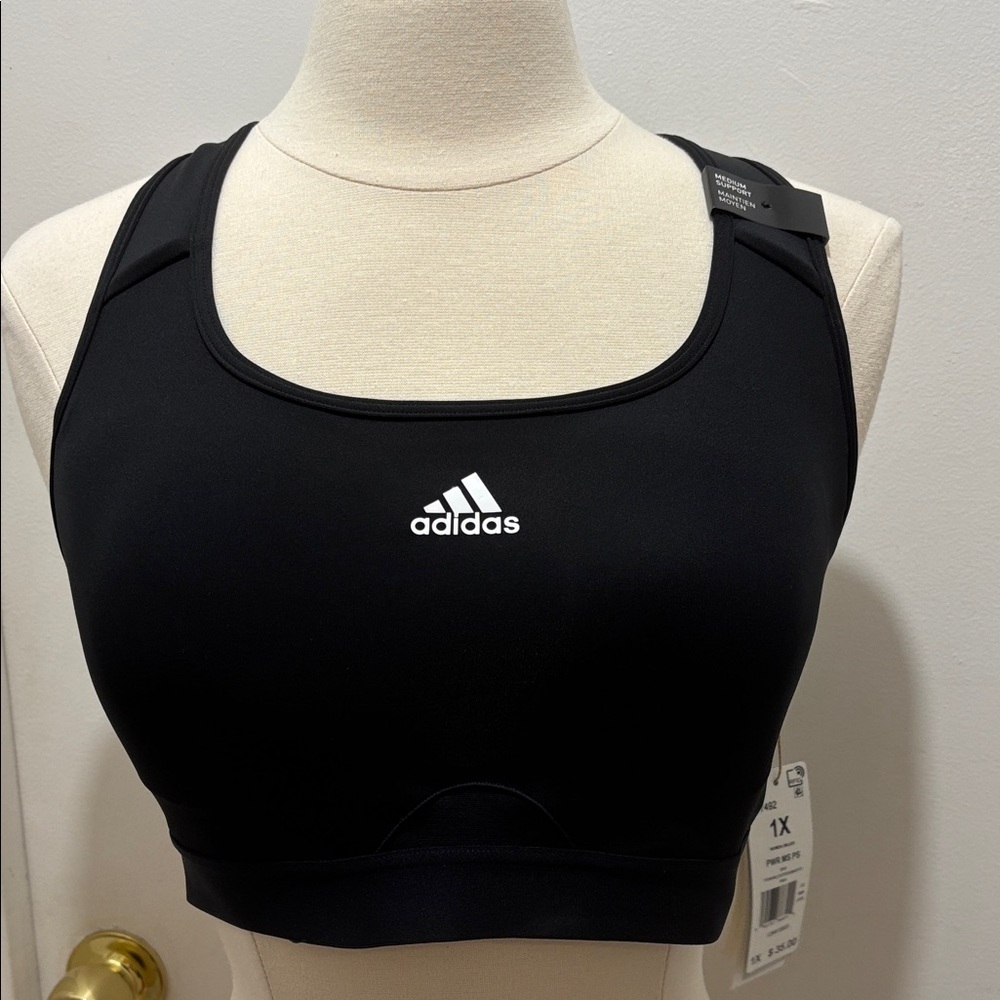 Adidas Black Performance Sports Bra NWT